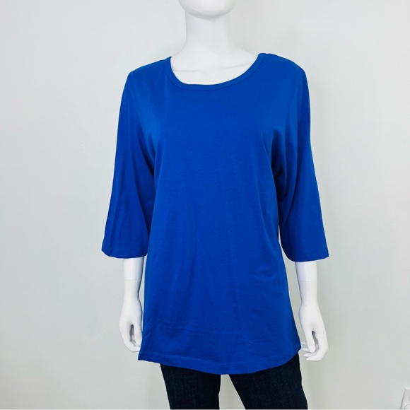 NWOT Woman within blue pullover top - Picture 4 of 15